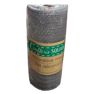 Crafter's Square‎ Silver Decorative Mesh Roll 6 in x 5 yd Metallic Foil Crafting